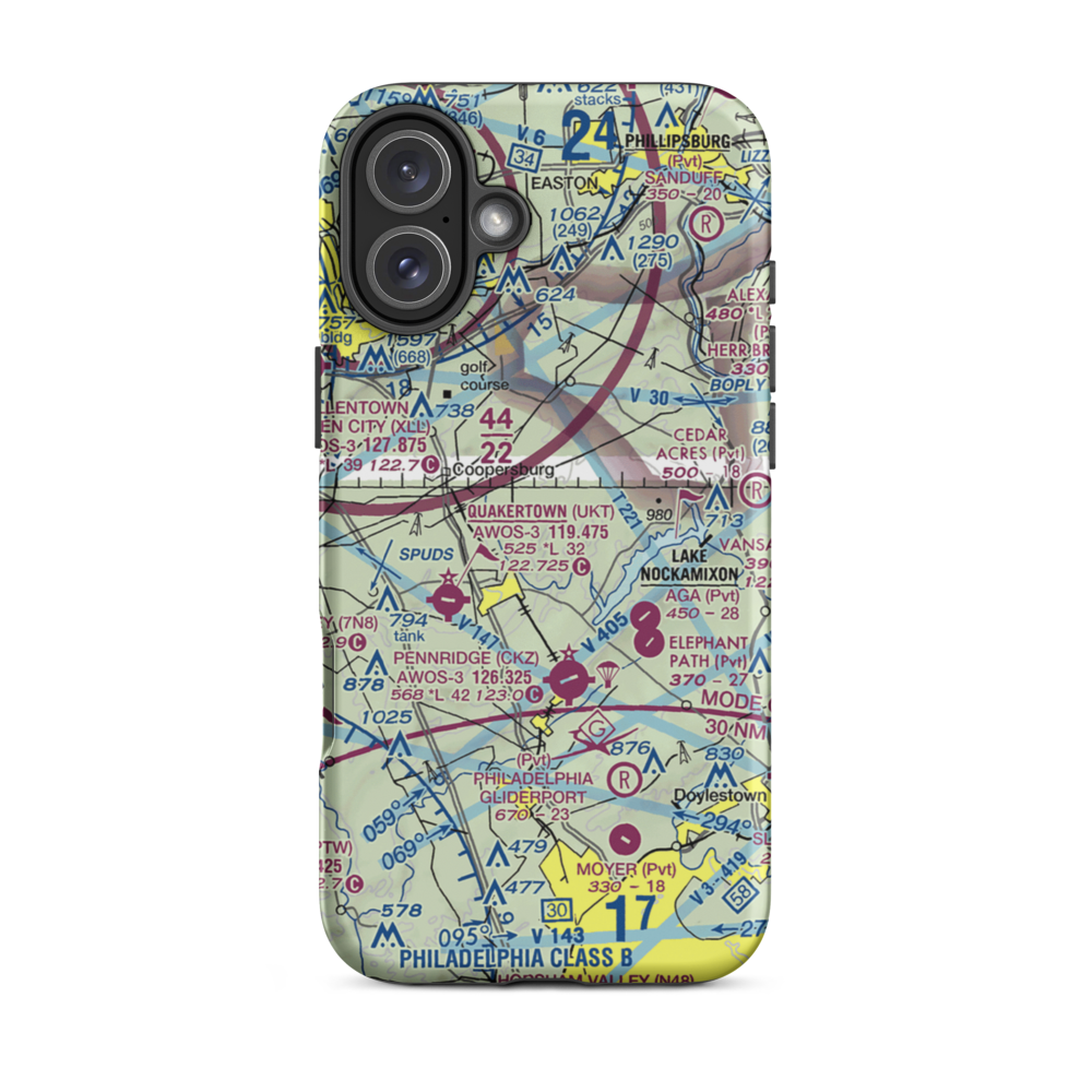 Meadow Strip Ultralightport (9PA3) VFR Sectional  Tough iPhone Case iPhone 16 Plus model shown