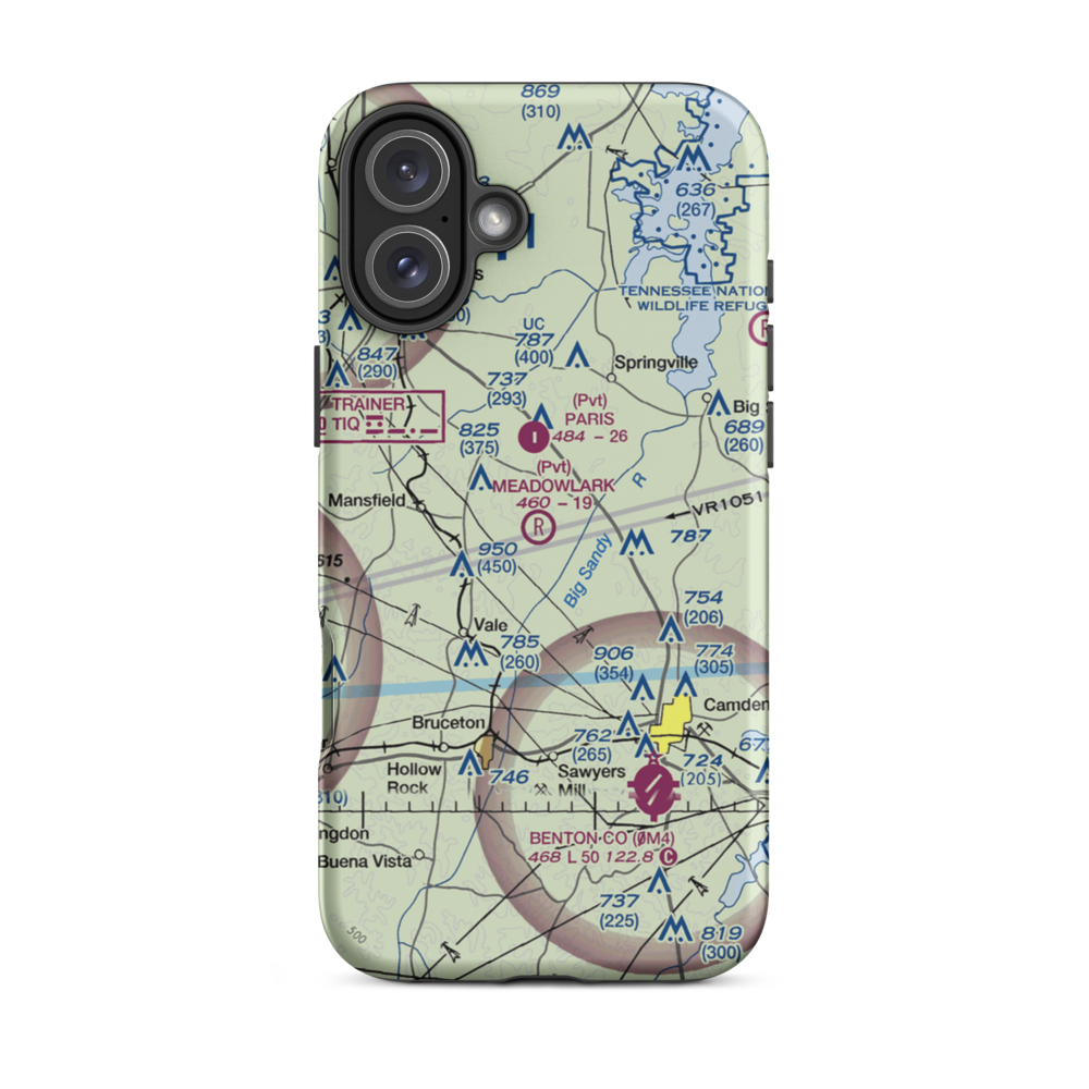 Meadowlark Airport (9TN2) VFR Sectional  Tough iPhone Case iPhone 16 Plus model shown