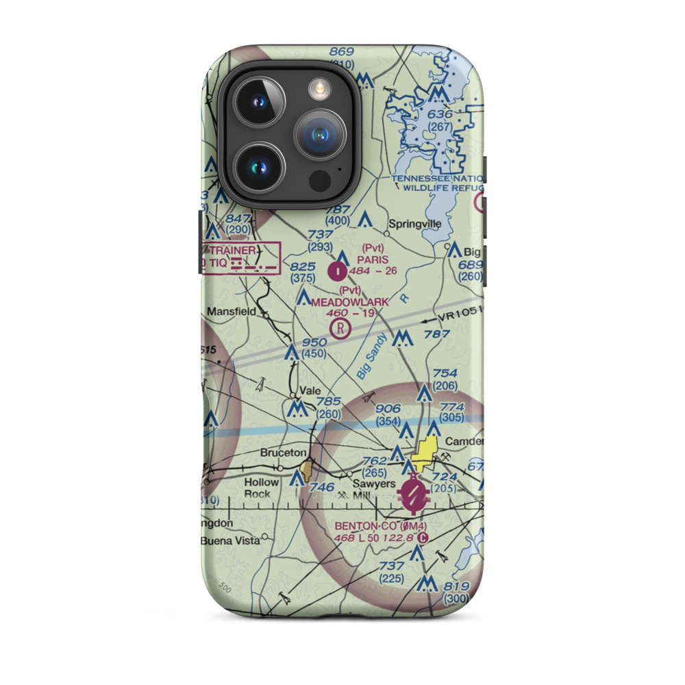 Meadowlark Airport (9TN2) VFR Sectional  Tough iPhone Case iPhone 16 Pro Max model shown