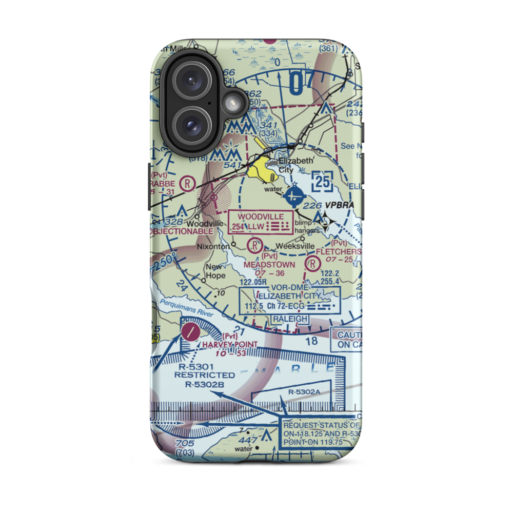 Meadstown Airstrip (NC28) VFR Sectional  Tough iPhone Case iPhone 16 Plus model shown