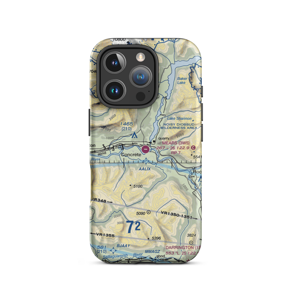 Mears Field Airport (3W5) VFR Sectional  Tough iPhone Case iPhone 16 Pro model shown