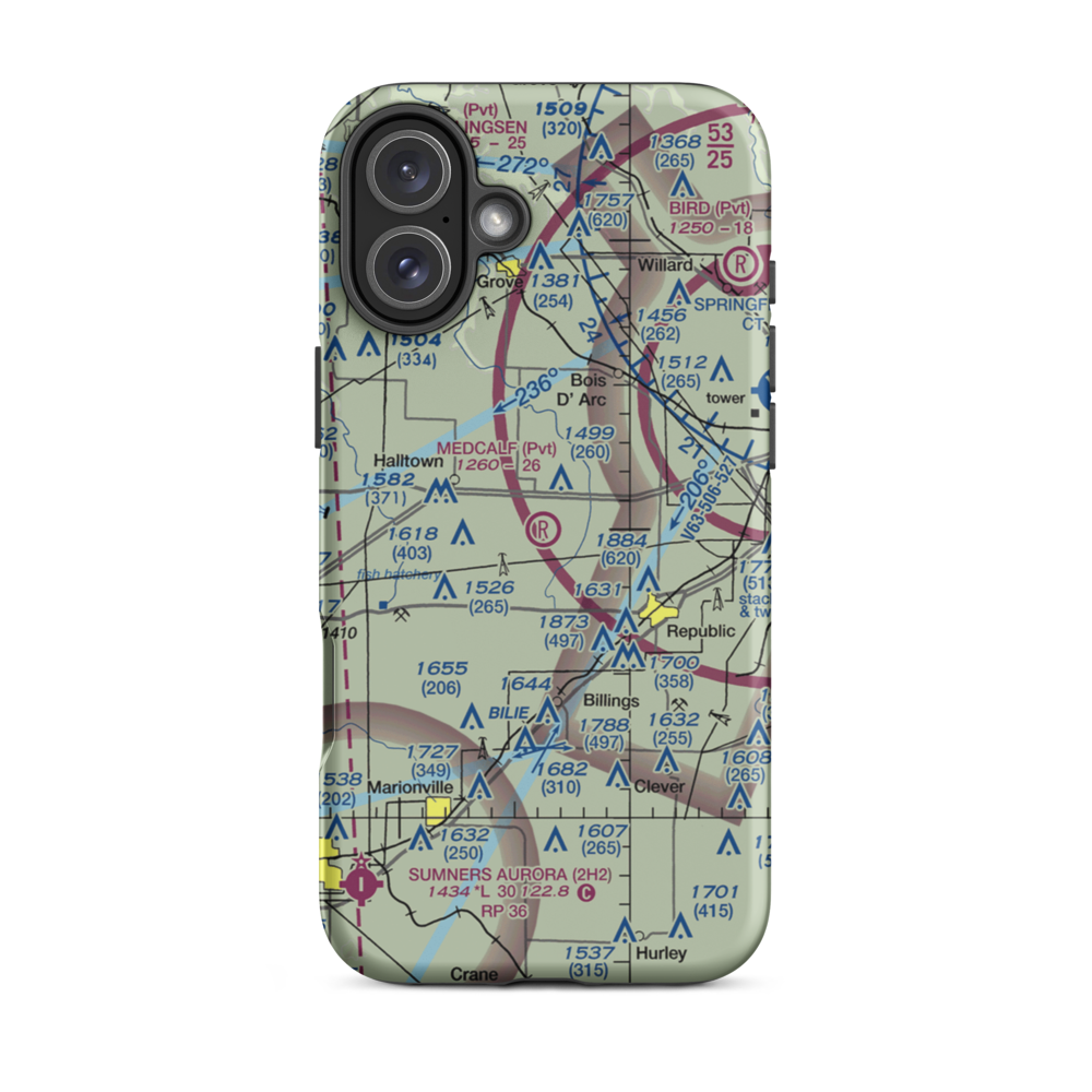 Medcalf Field (1MU0) VFR Sectional  Tough iPhone Case iPhone 16 Plus model shown