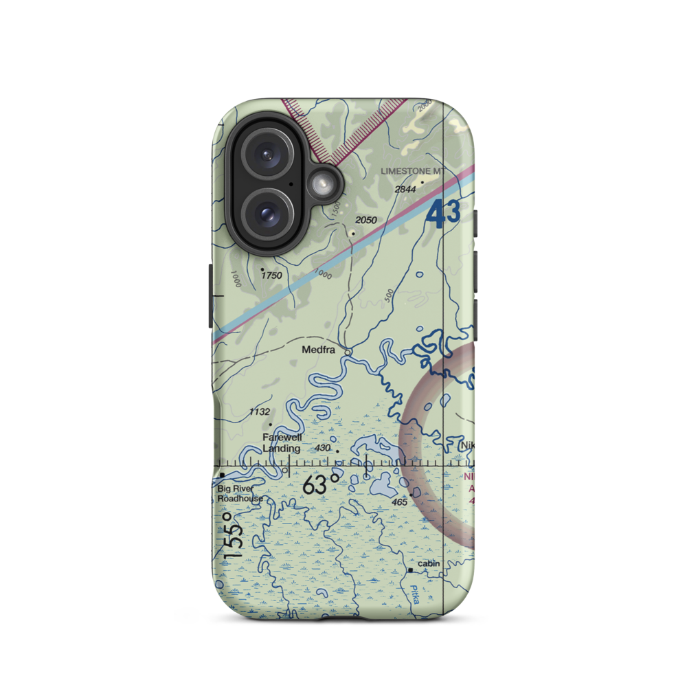 Medfra Airport (MDR) VFR Sectional  Tough iPhone Case iPhone 16 model shown