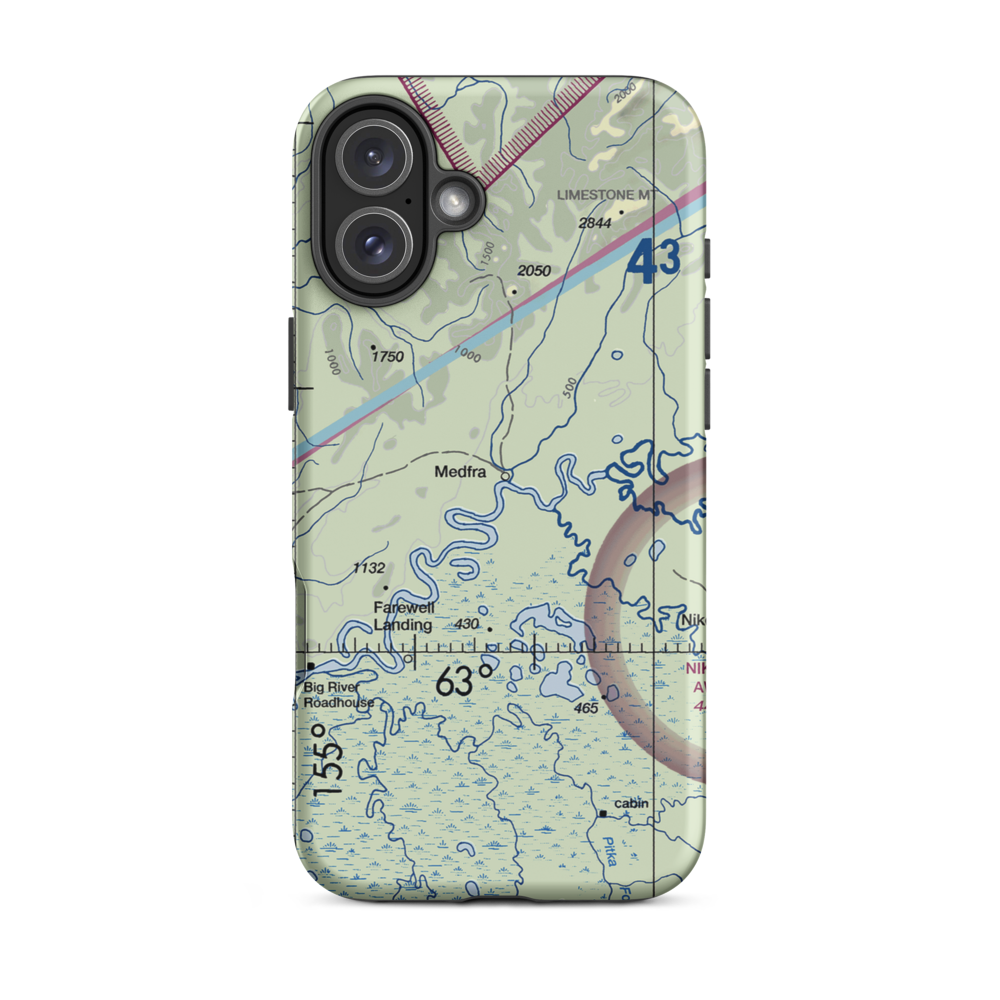 Medfra Airport (MDR) VFR Sectional  Tough iPhone Case iPhone 16 Plus model shown