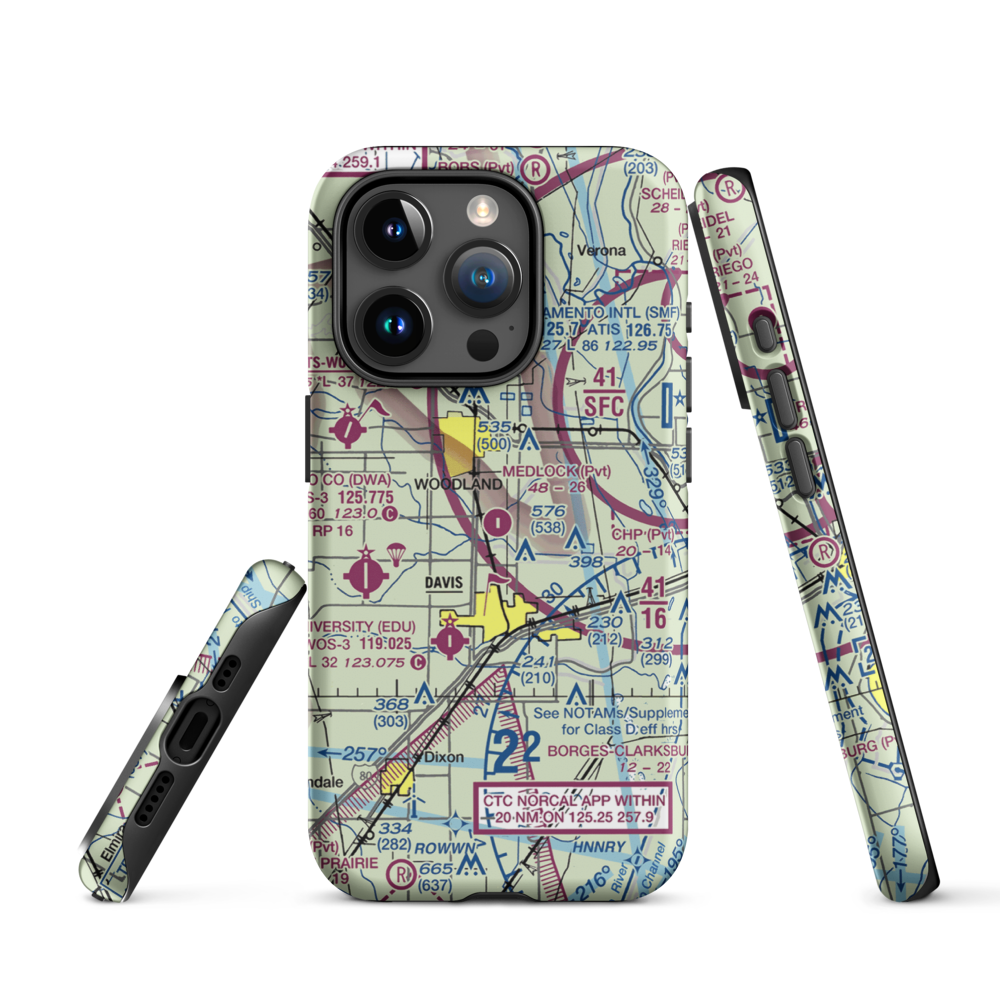 Medlock Field (69CL) VFR Sectional  Tough iPhone Case iPhone 15 Pro model shown