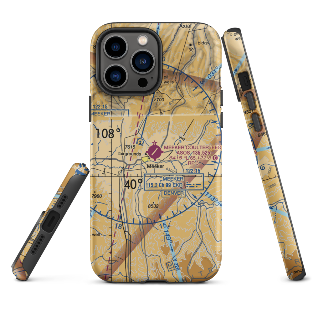 Meeker Airport (EEO) VFR Sectional  Tough iPhone Case iPhone 13 Pro Max model shown