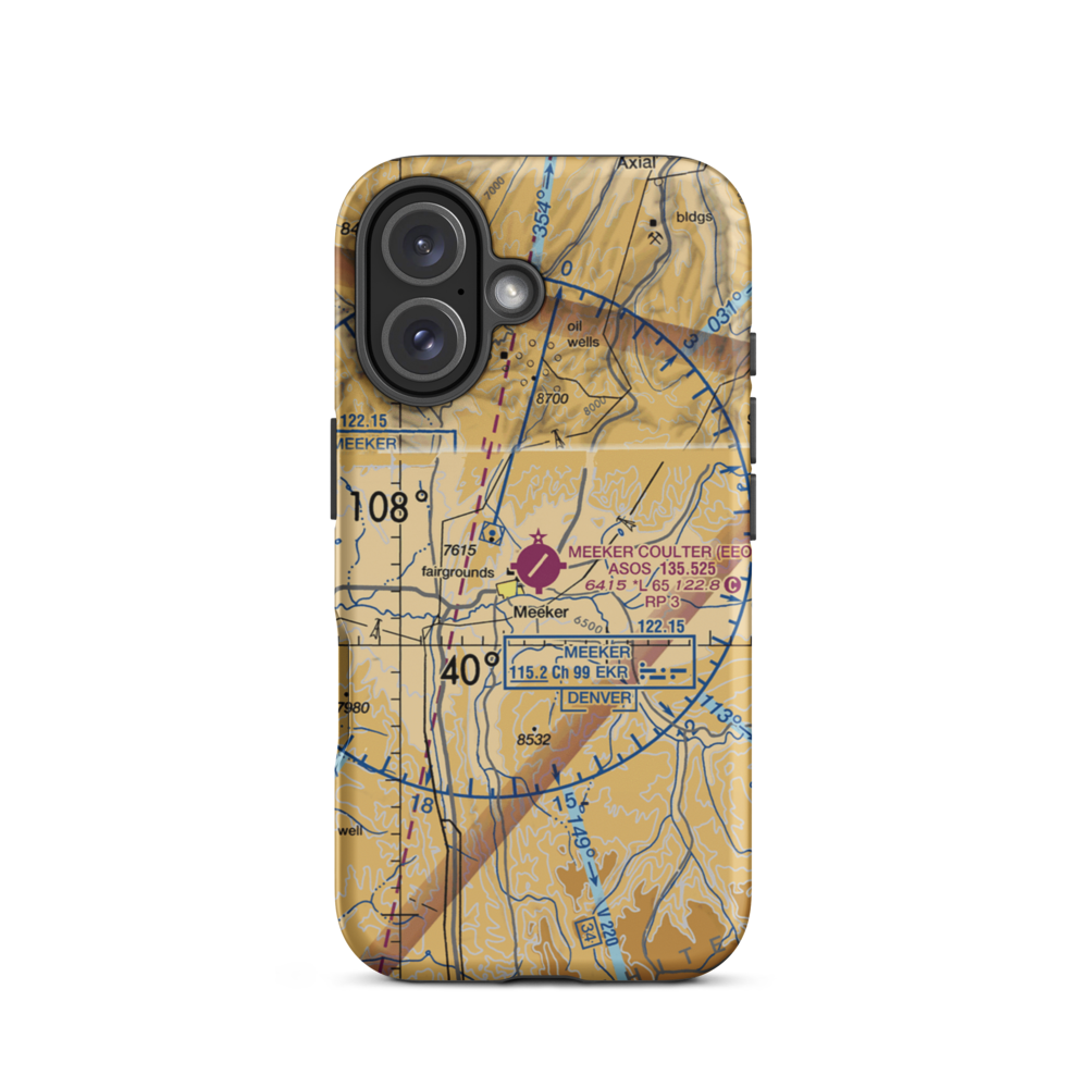 Meeker Airport (EEO) VFR Sectional  Tough iPhone Case iPhone 16 model shown