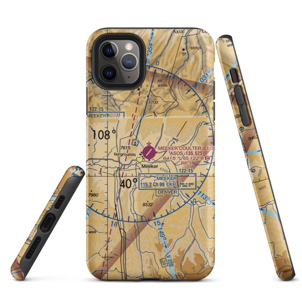 Meeker Airport (EEO) VFR Sectional  Tough iPhone Case iPhone 11 Pro Max model shown