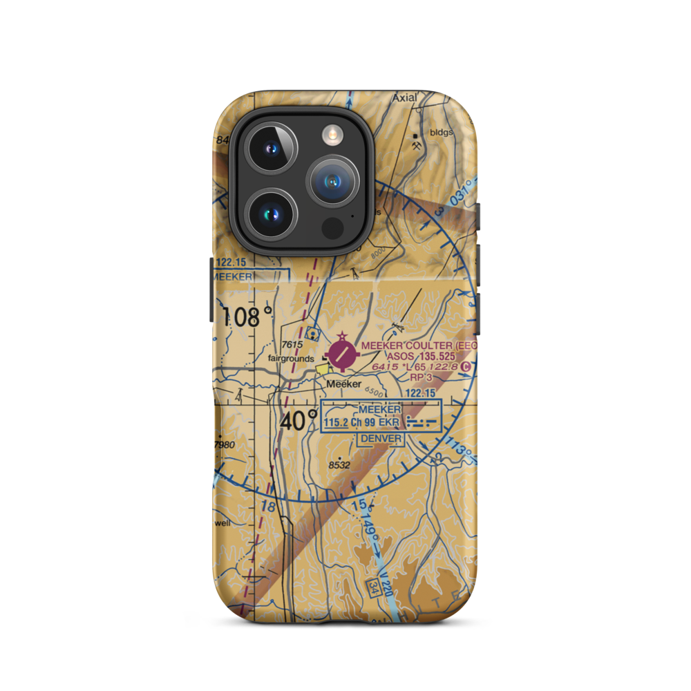 Meeker Airport (EEO) VFR Sectional  Tough iPhone Case iPhone 16 Pro model shown