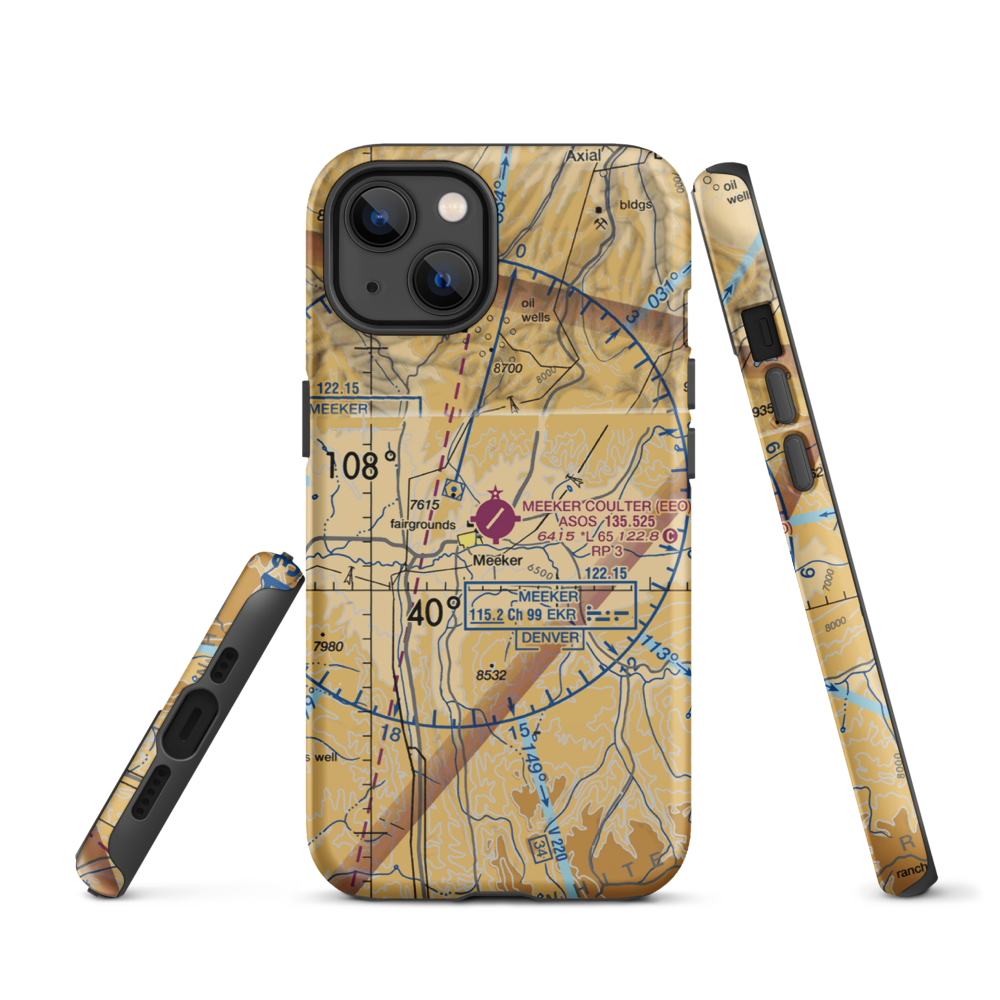 Meeker Airport (EEO) VFR Sectional  Tough iPhone Case iPhone 13 model shown