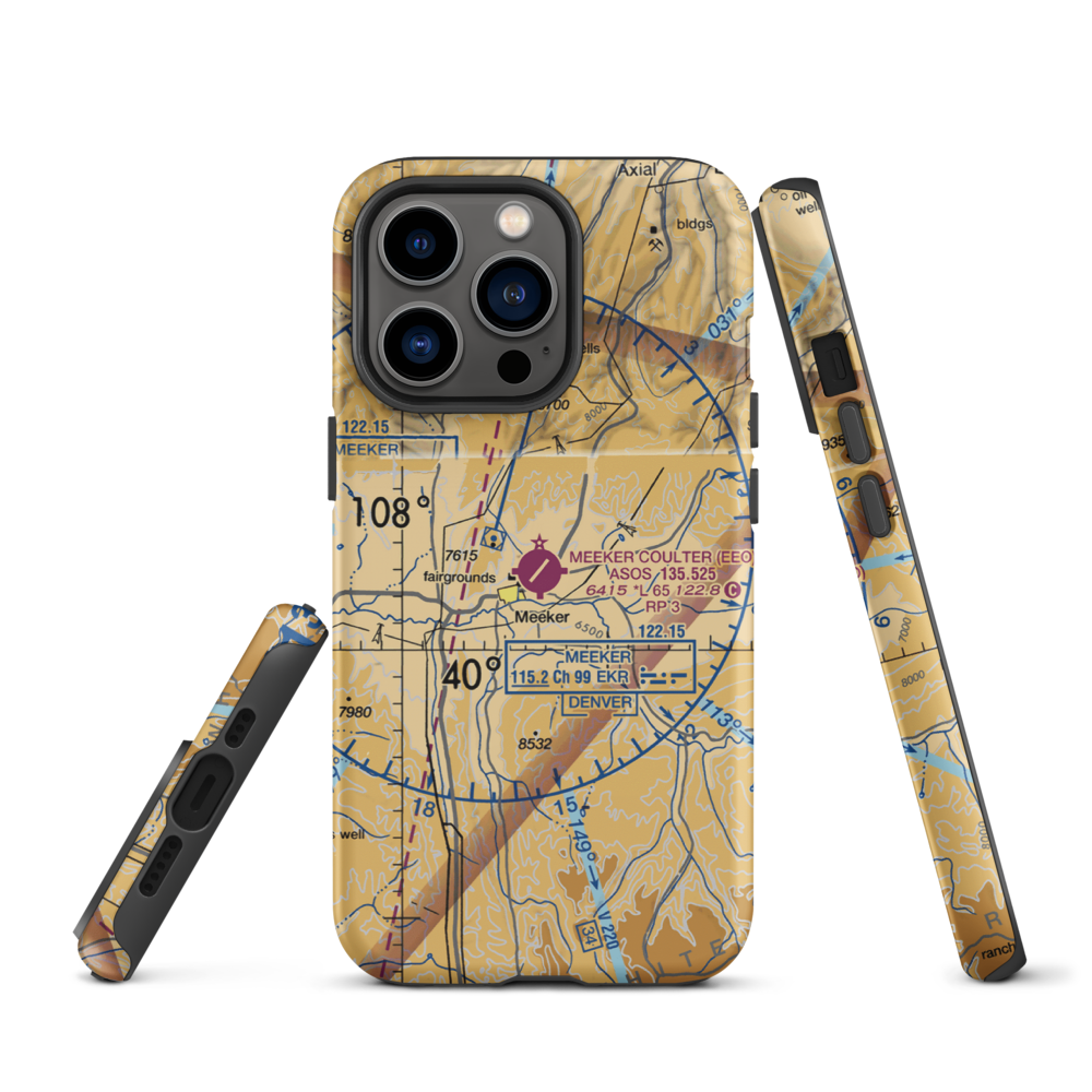 Meeker Airport (EEO) VFR Sectional  Tough iPhone Case iPhone 13 Pro model shown
