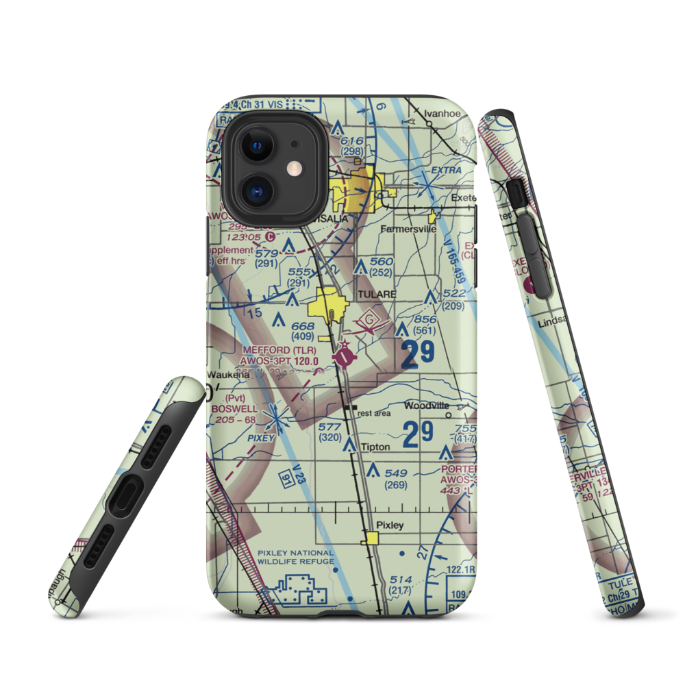 Mefford Field (TLR) VFR Sectional  Tough iPhone Case iPhone 11 model shown