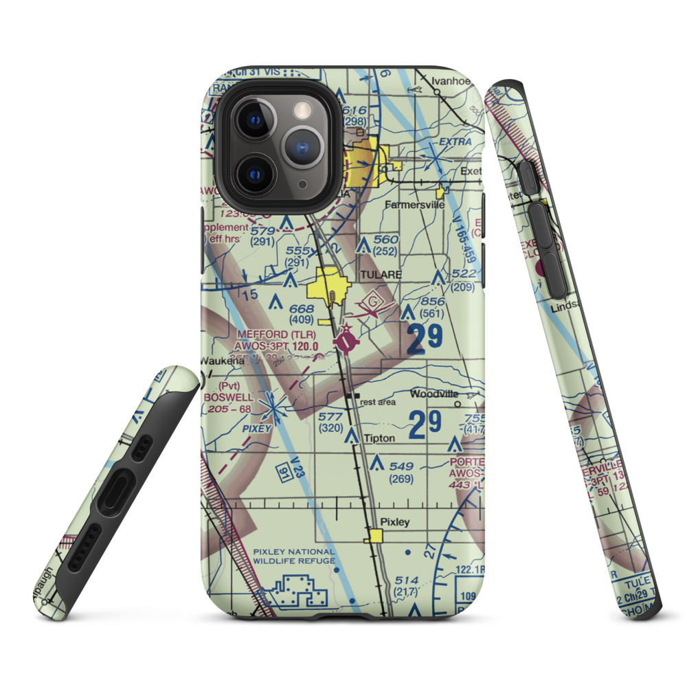 Mefford Field (TLR) VFR Sectional  Tough iPhone Case iPhone 11 Pro model shown