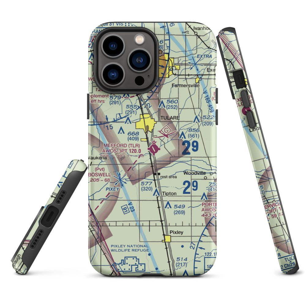 Mefford Field (TLR) VFR Sectional  Tough iPhone Case iPhone 13 Pro Max model shown