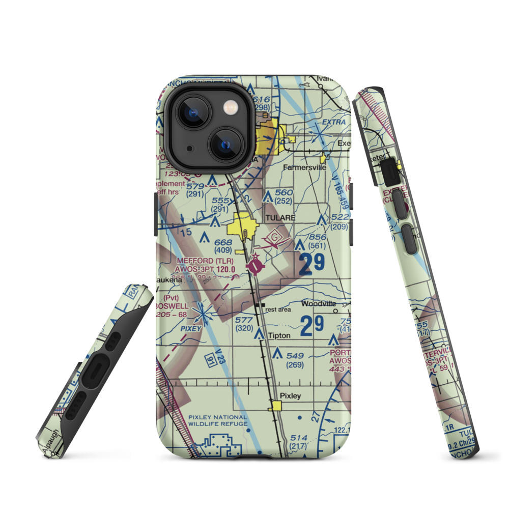 Mefford Field (TLR) VFR Sectional  Tough iPhone Case iPhone 14 model shown