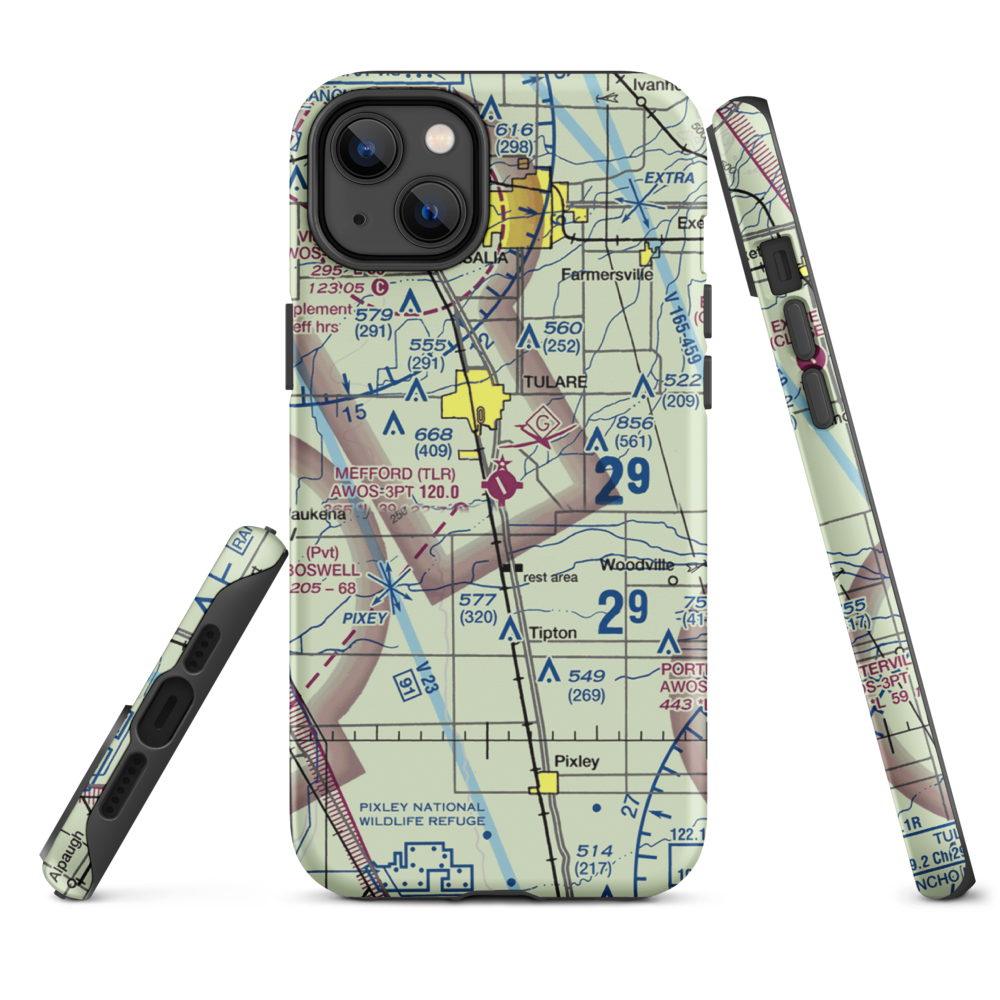 Mefford Field (TLR) VFR Sectional  Tough iPhone Case iPhone 14 Plus model shown