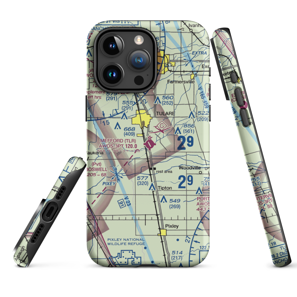 Mefford Field (TLR) VFR Sectional  Tough iPhone Case iPhone 15 Pro Max model shown