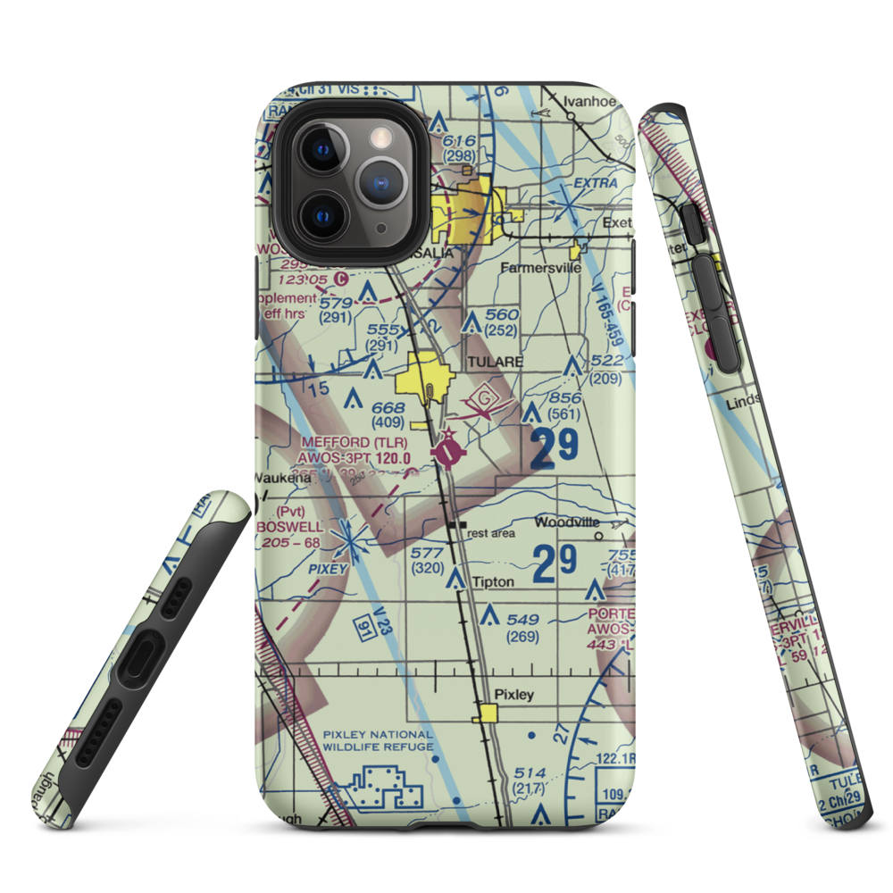 Mefford Field (TLR) VFR Sectional  Tough iPhone Case iPhone 11 Pro Max model shown