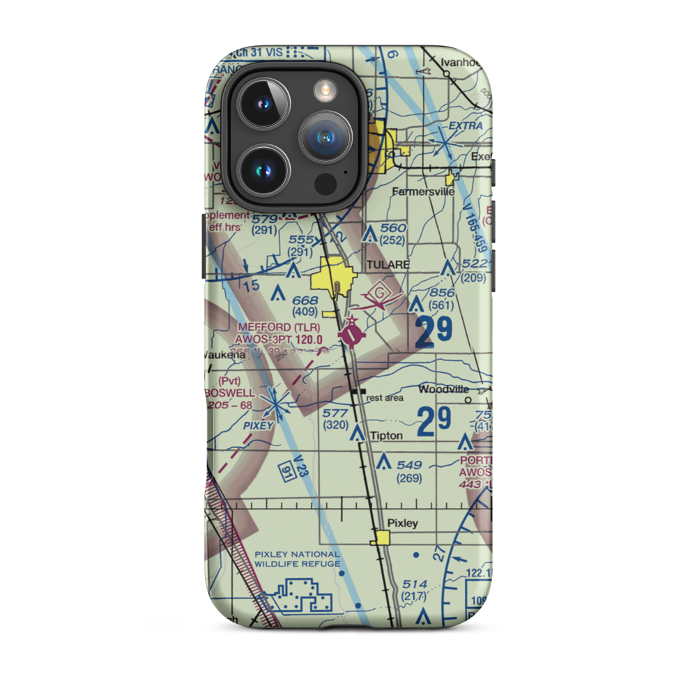 Mefford Field (TLR) VFR Sectional  Tough iPhone Case iPhone 16 Pro Max model shown