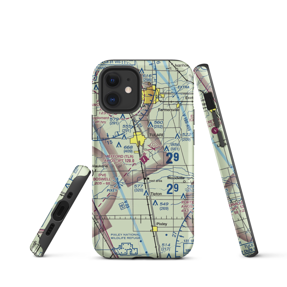 Mefford Field (TLR) VFR Sectional  Tough iPhone Case iPhone 12 mini model shown