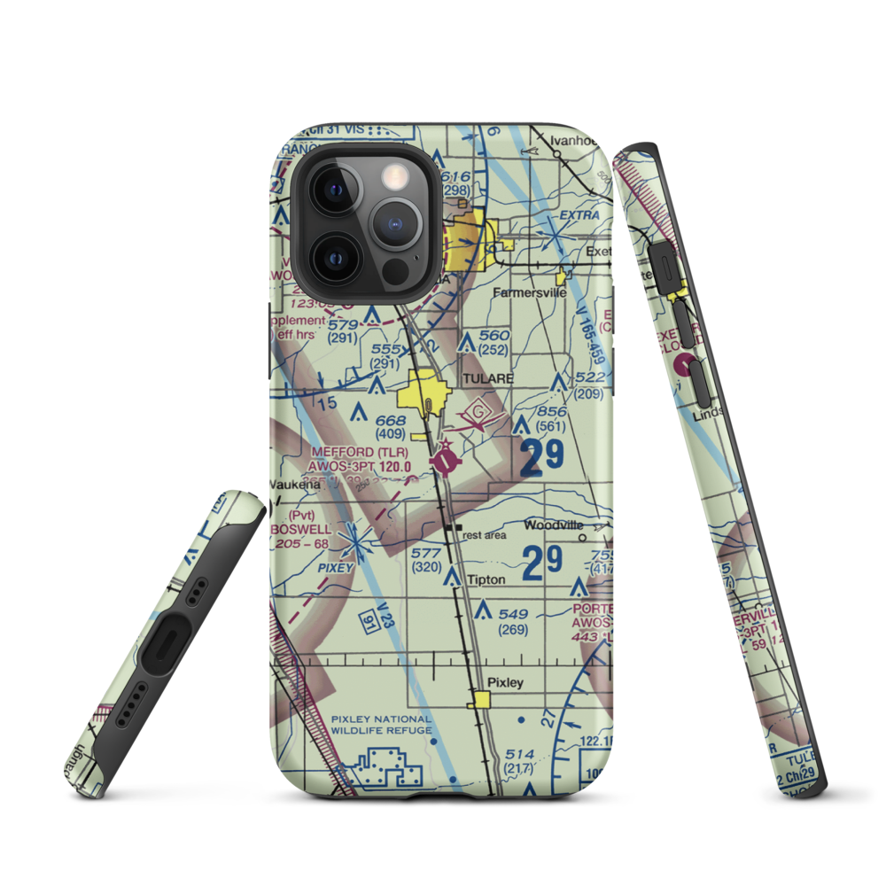 Mefford Field (TLR) VFR Sectional  Tough iPhone Case iPhone 12 Pro model shown
