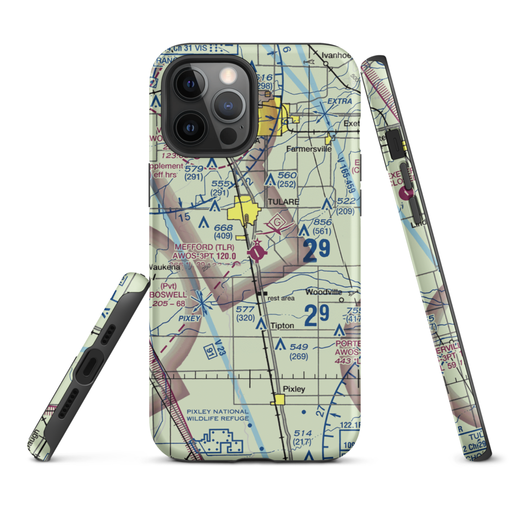 Mefford Field (TLR) VFR Sectional  Tough iPhone Case iPhone 12 Pro Max model shown