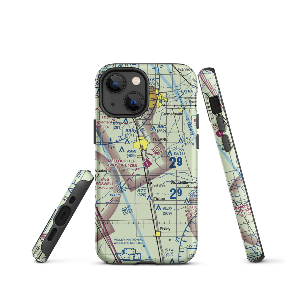 Mefford Field (TLR) VFR Sectional  Tough iPhone Case iPhone 13 mini model shown