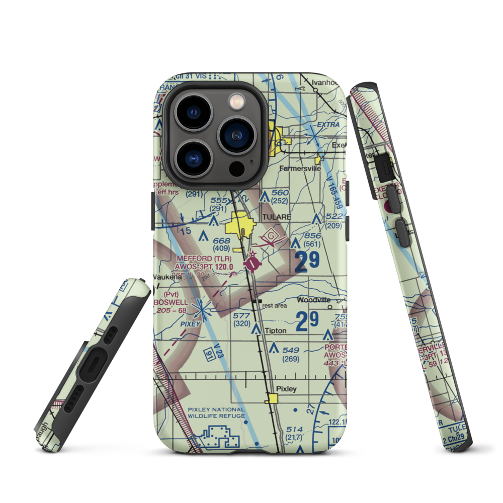 Mefford Field (TLR) VFR Sectional  Tough iPhone Case iPhone 13 Pro model shown