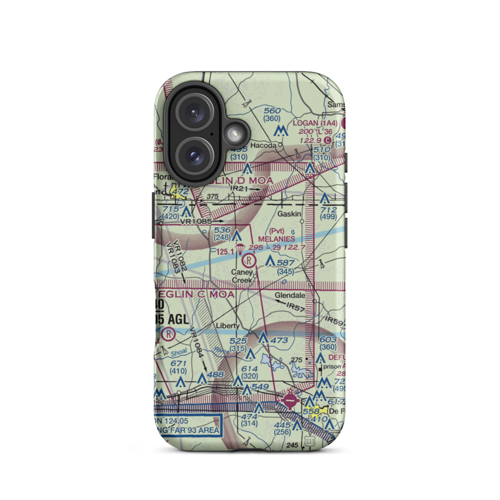 Melanie's Airport (05FA) VFR Sectional  Tough iPhone Case iPhone 16 model shown