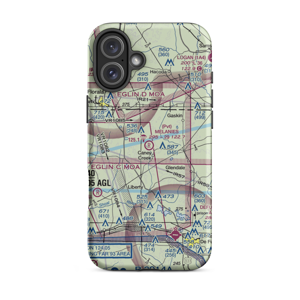 Melanie's Airport (05FA) VFR Sectional  Tough iPhone Case iPhone 16 Plus model shown