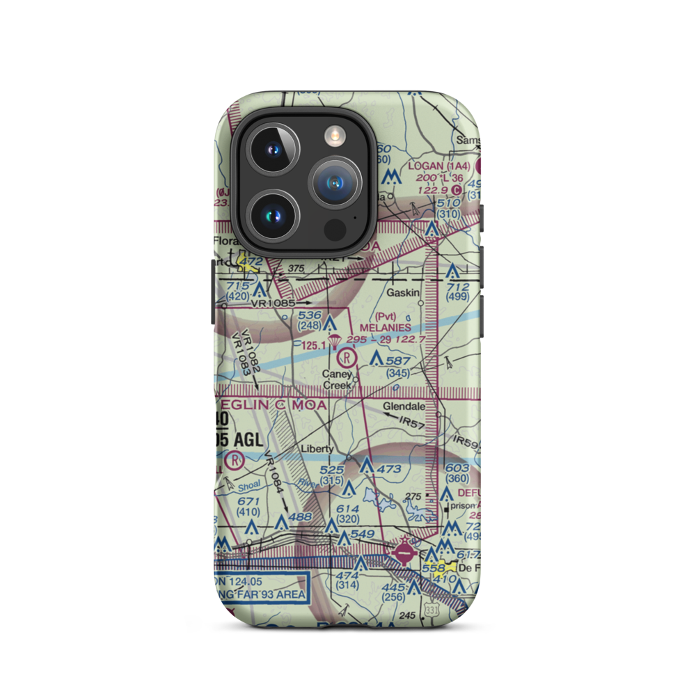 Melanie's Airport (05FA) VFR Sectional  Tough iPhone Case iPhone 16 Pro model shown