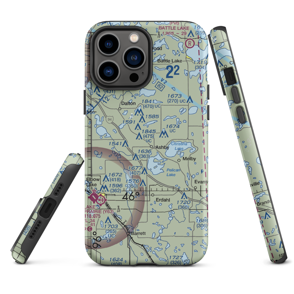 Melby Airport (13MN) VFR Sectional  Tough iPhone Case iPhone 13 Pro Max model shown