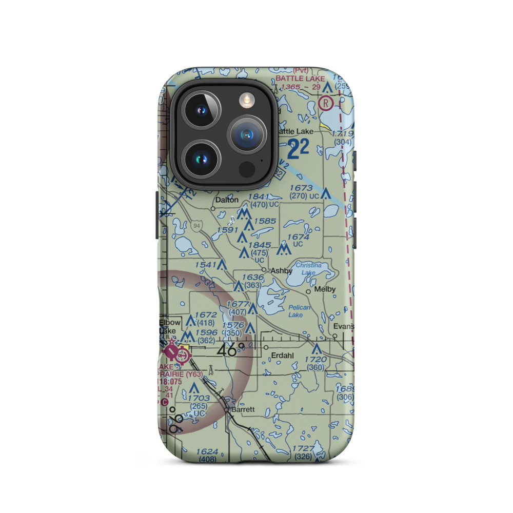 Melby Airport (13MN) VFR Sectional  Tough iPhone Case iPhone 16 Pro model shown