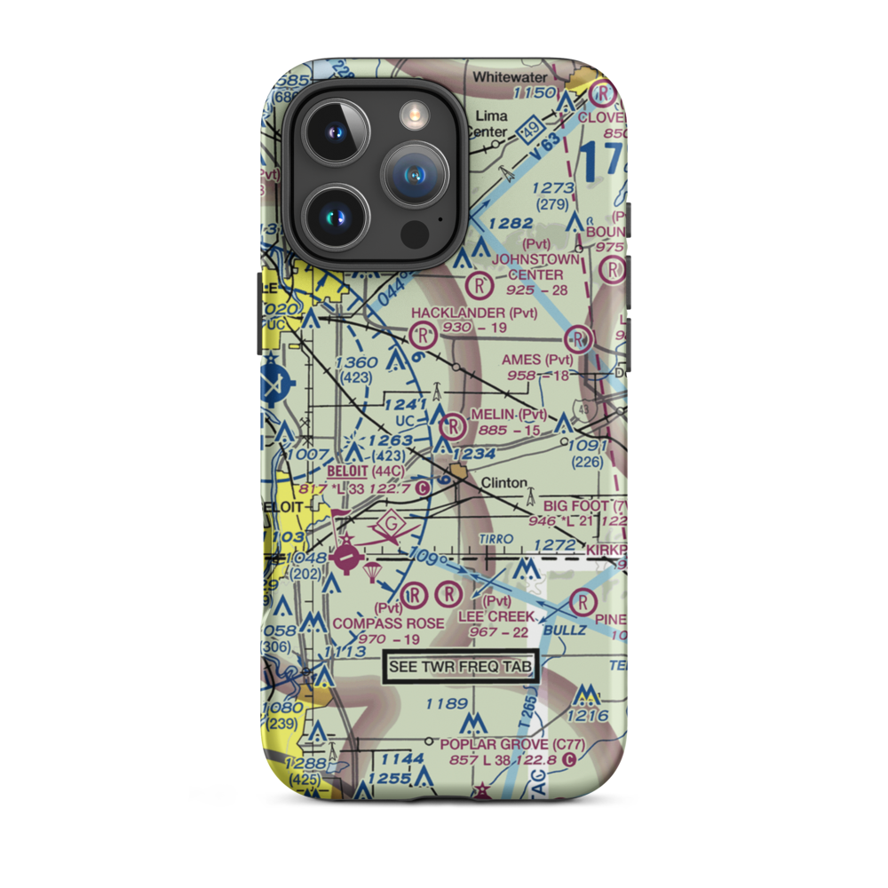 Melin Farms Airport (3WI6) VFR Sectional  Tough iPhone Case iPhone 16 Pro Max model shown