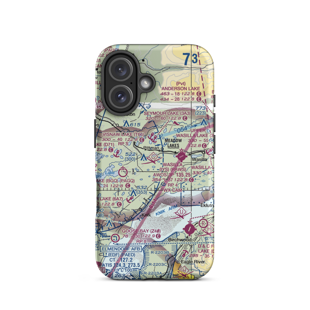 Mels Airport (38AK) VFR Sectional  Tough iPhone Case iPhone 16 model shown