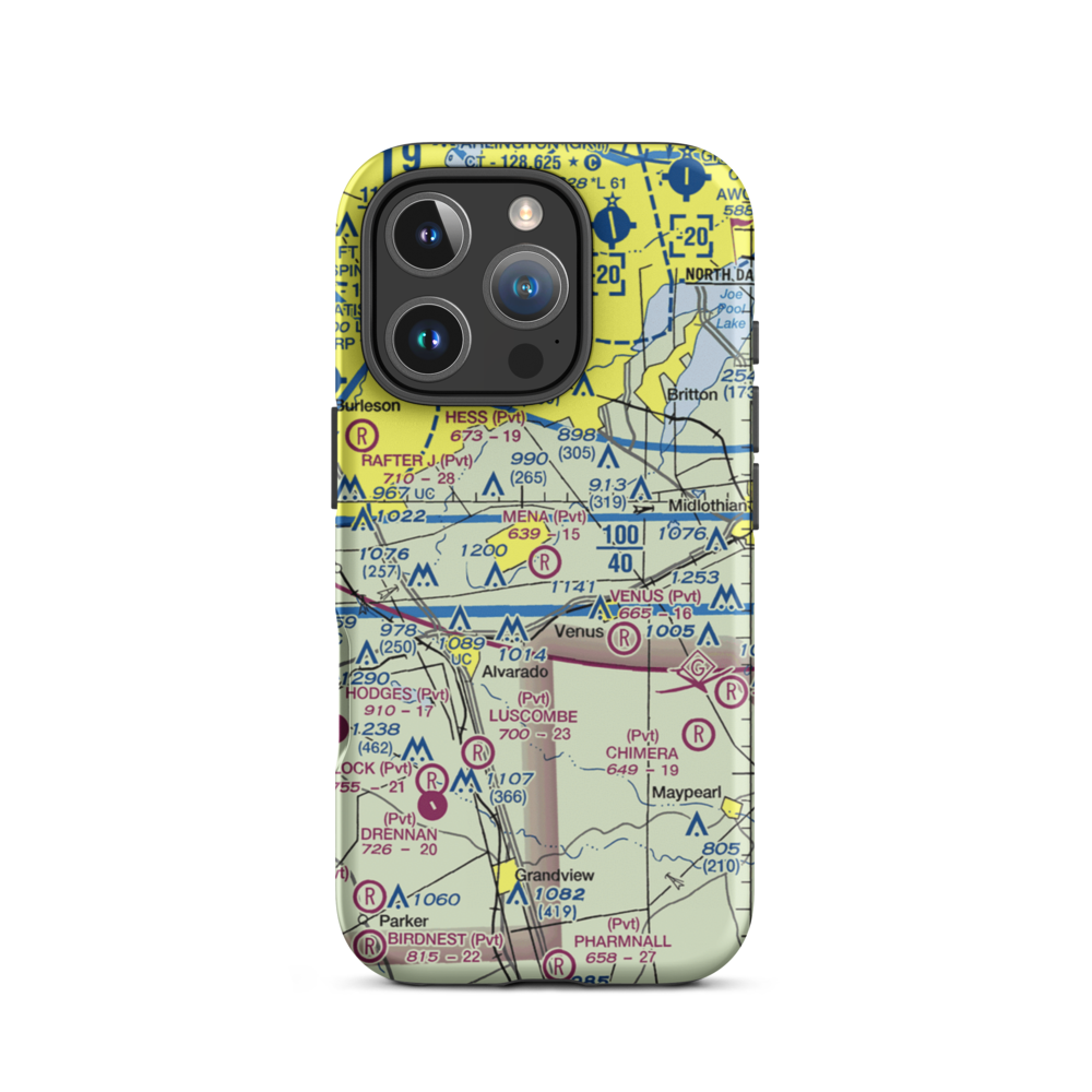 Mena Airport (85TA) VFR Sectional  Tough iPhone Case iPhone 16 Pro model shown