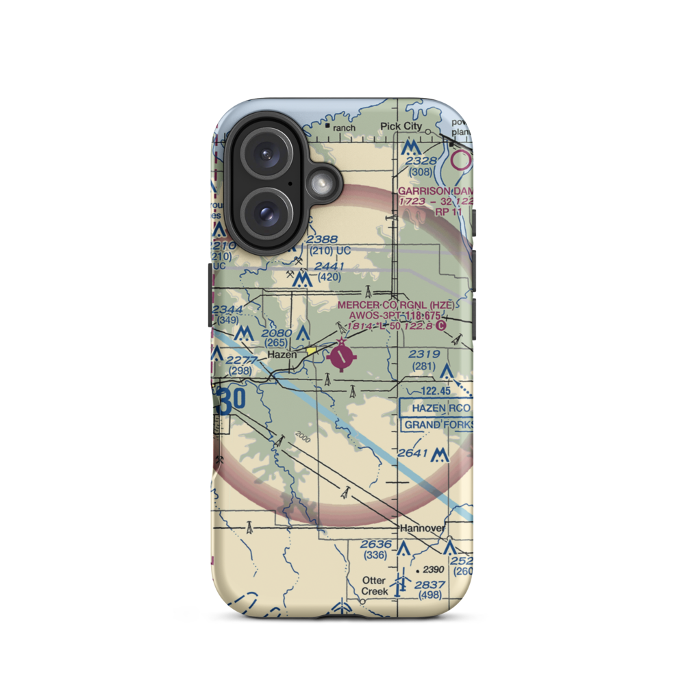 Mercer County Regional Airport (HZE) VFR Sectional  Tough iPhone Case iPhone 16 model shown