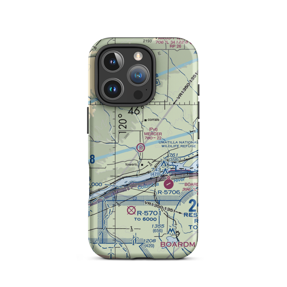 Mercer Ranch Airport (WA00) VFR Sectional  Tough iPhone Case iPhone 16 Pro model shown