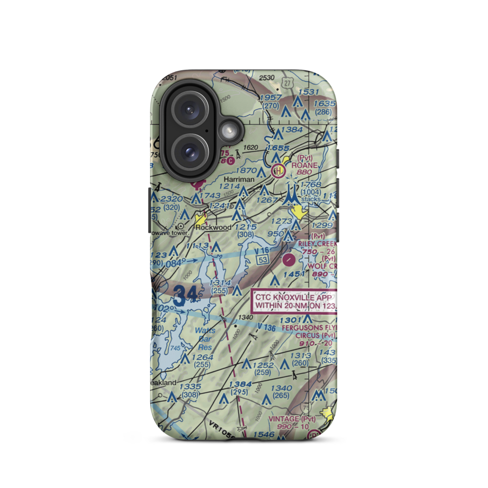 Merian Seaplane Base (3TN2) VFR Sectional  Tough iPhone Case iPhone 16 model shown