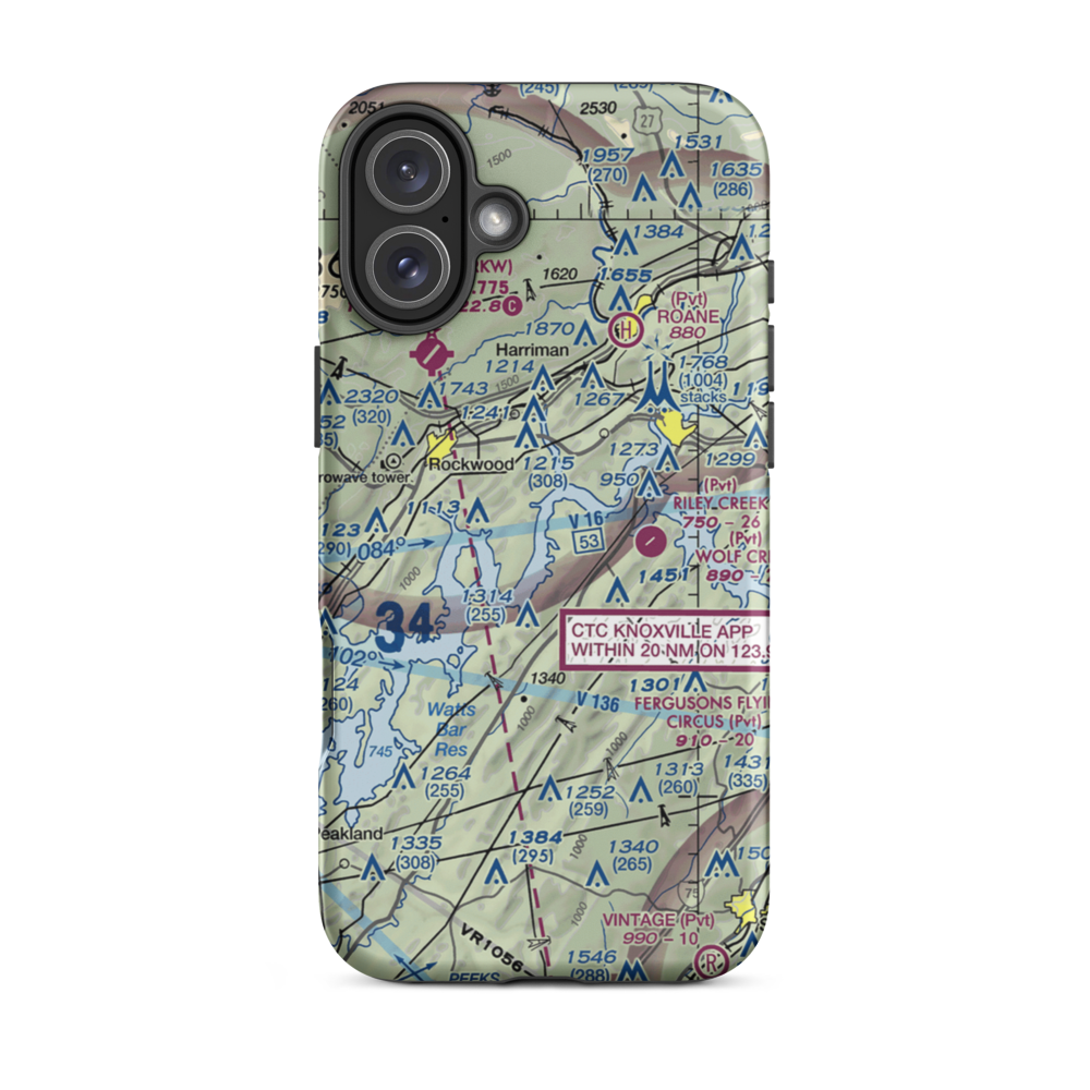 Merian Seaplane Base (3TN2) VFR Sectional  Tough iPhone Case iPhone 16 Plus model shown