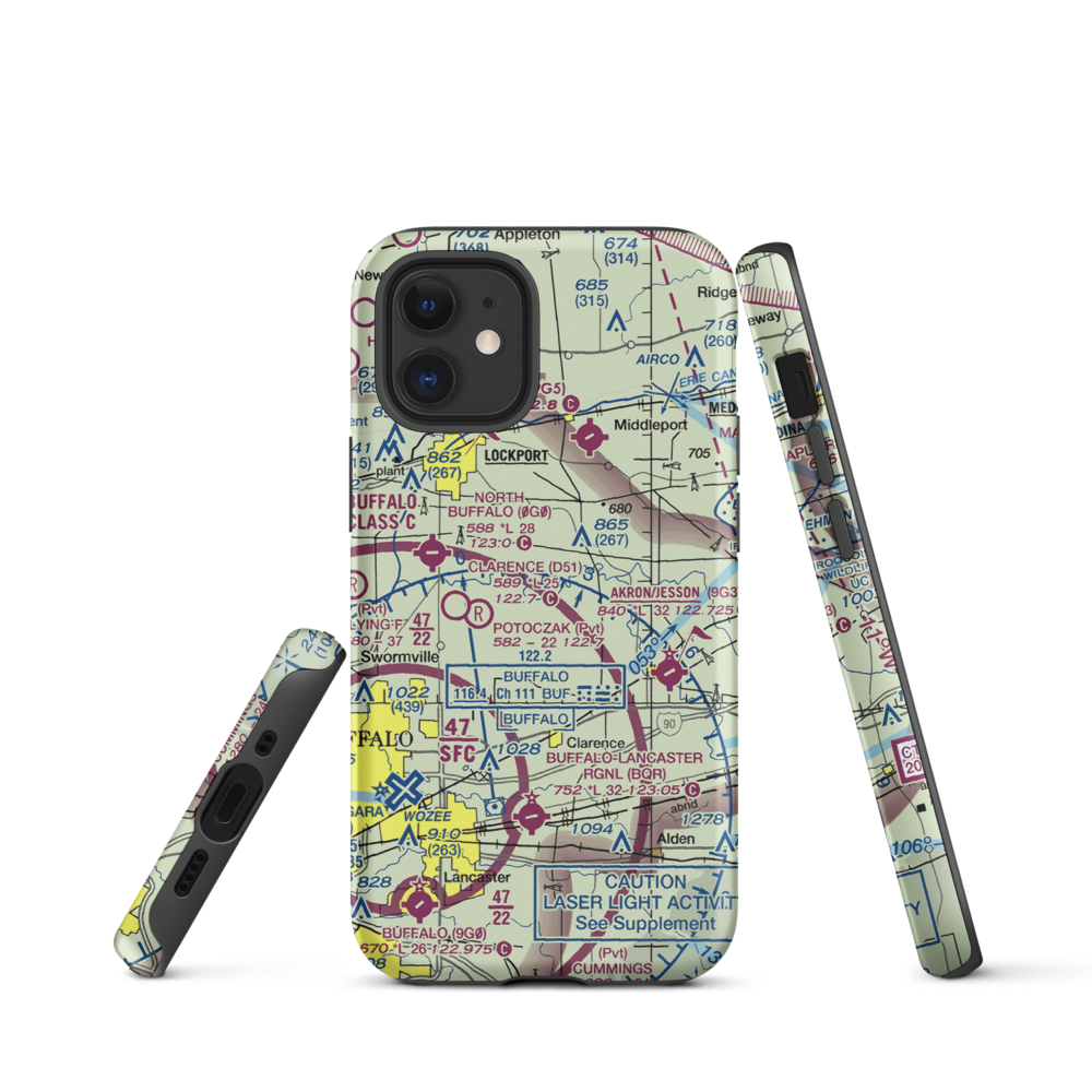 Merkle Airport (NK87) VFR Sectional  Tough iPhone Case iPhone 12 mini model shown