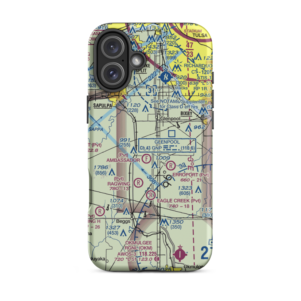 Merrill Ranch Ultralight Flightpark (01OK) VFR Sectional  Tough iPhone Case iPhone 16 Plus model shown