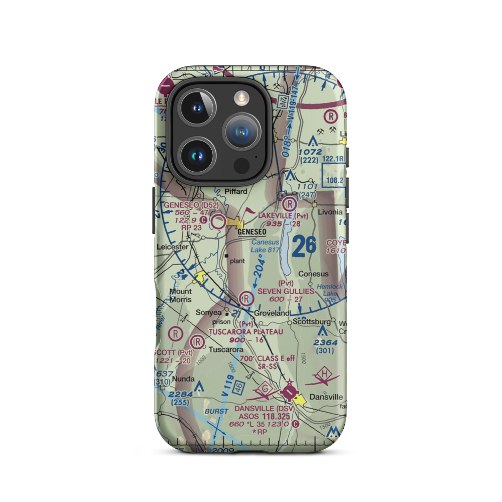 Merrimac Farms Airport (68NY) VFR Sectional  Tough iPhone Case iPhone 16 Pro model shown