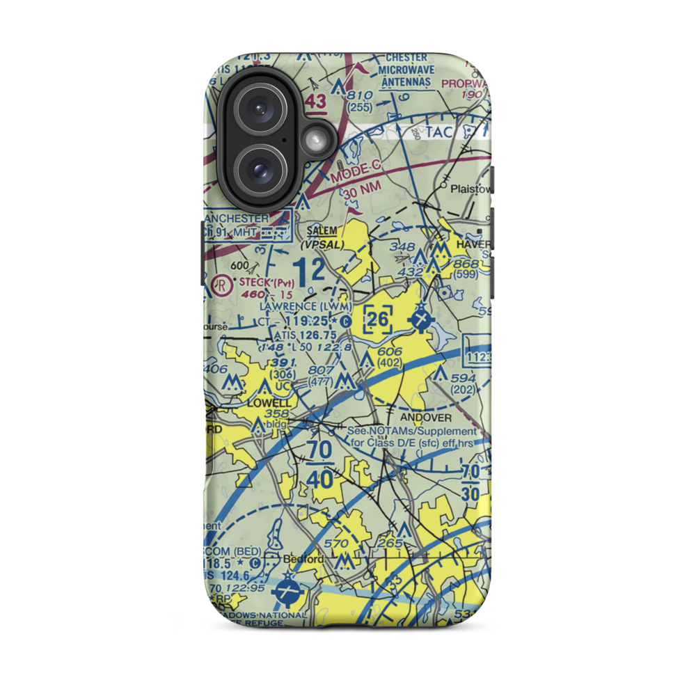 Merrimack Valley Seaplane Base (MA2) VFR Sectional  Tough iPhone Case iPhone 16 Plus model shown