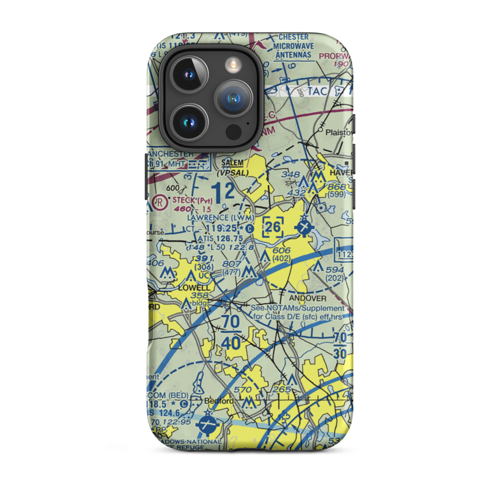 Merrimack Valley Seaplane Base (MA2) VFR Sectional  Tough iPhone Case iPhone 16 Pro Max model shown