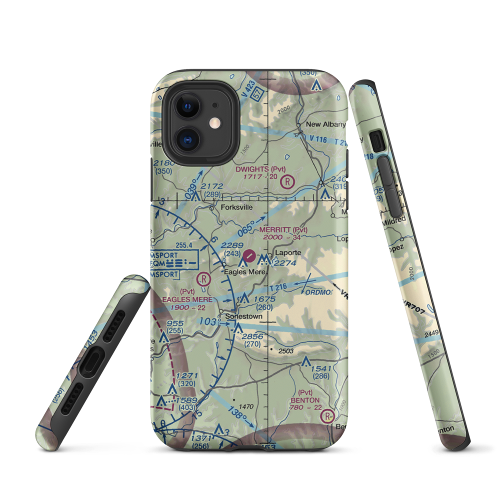 Merritt Field (4PN7) VFR Sectional  Tough iPhone Case iPhone 11 model shown