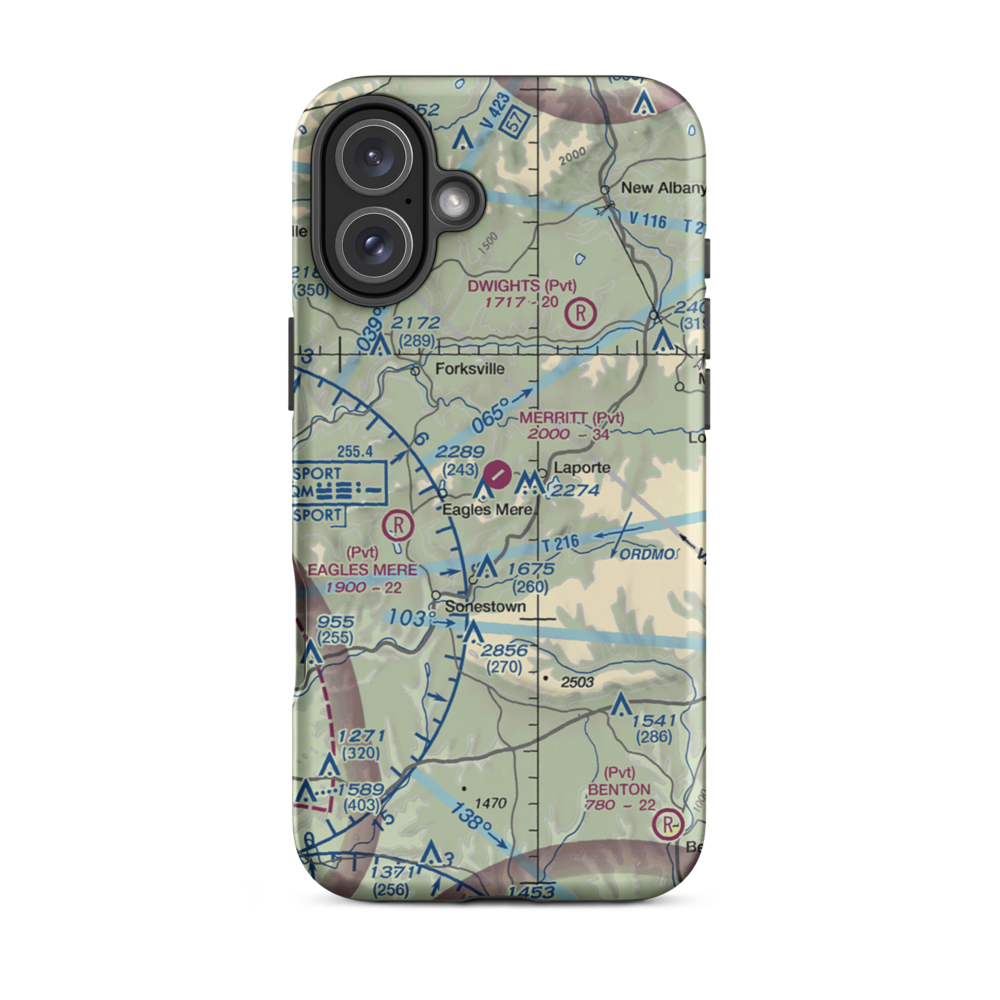 Merritt Field (4PN7) VFR Sectional  Tough iPhone Case iPhone 16 Plus model shown