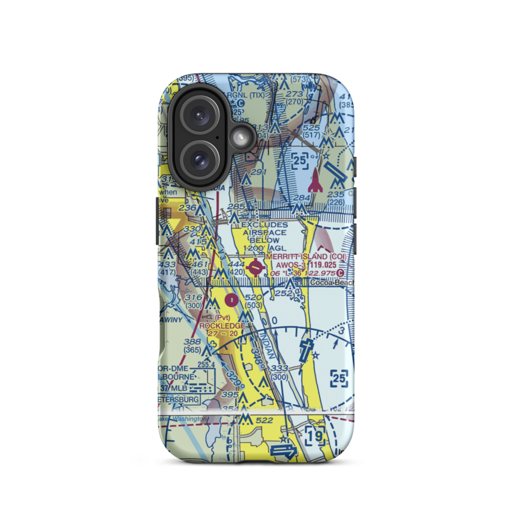 Merritt Island Airport (COI) VFR Sectional  Tough iPhone Case iPhone 16 model shown