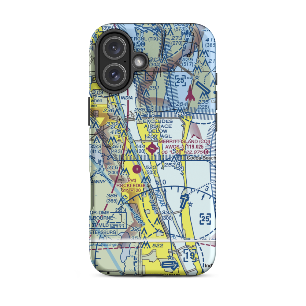 Merritt Island Airport (COI) VFR Sectional  Tough iPhone Case iPhone 16 Plus model shown