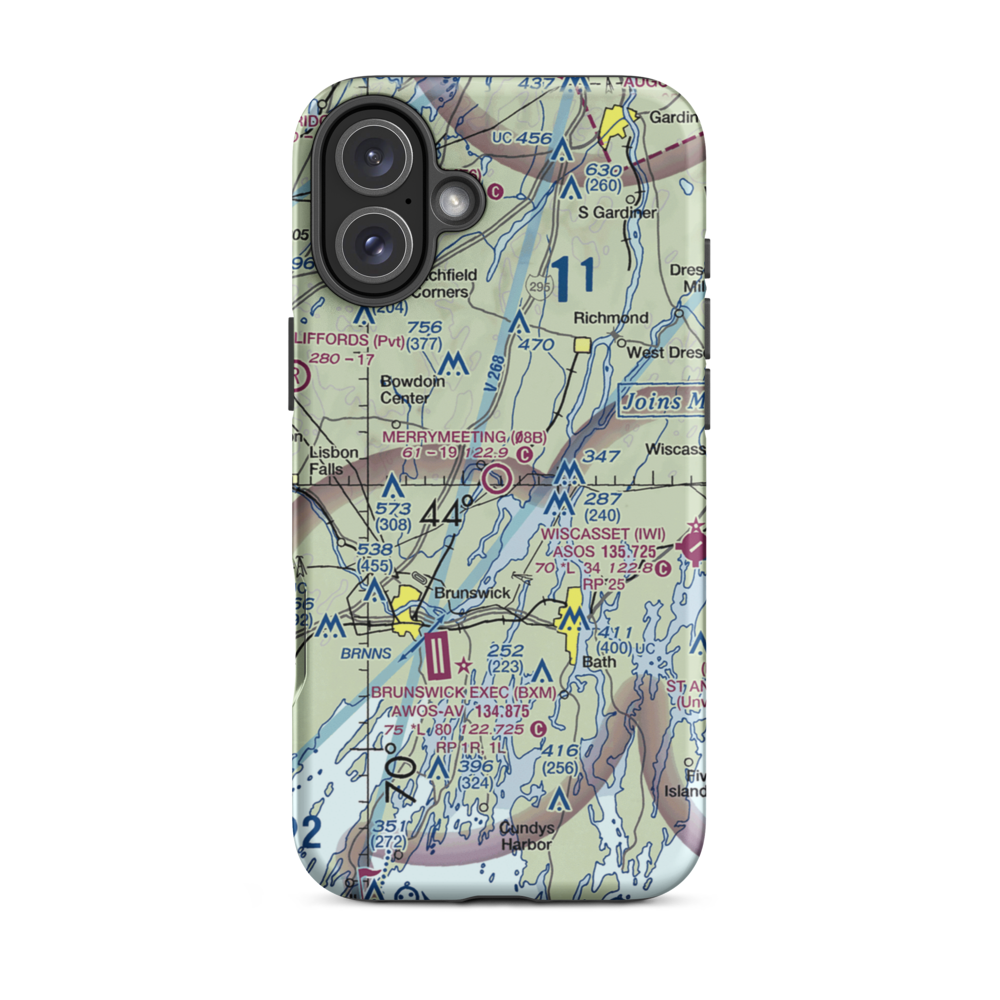 Merrymeeting Field (08B) VFR Sectional  Tough iPhone Case iPhone 16 Plus model shown